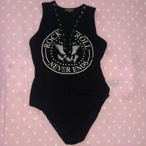 Fashion Nova Sexy Lace-Up Halter Bodysuit